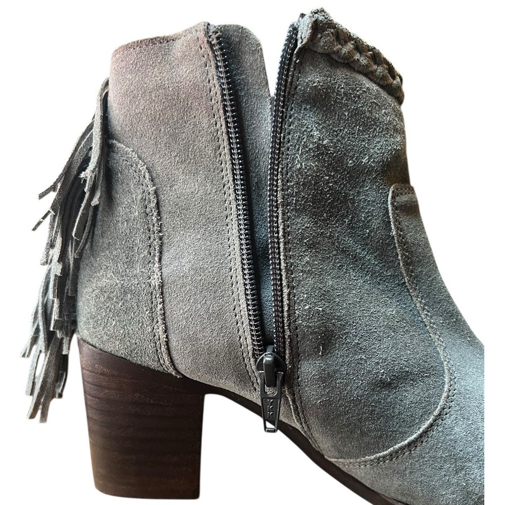Matisse Lucinda Fringe Braided‎ Western  Blue Suede Leather Ankle Boots Sz 8.5 - Picture 13 of 16
